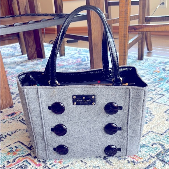 KATE SPADE NEW YORK Wool Medium Double Handle Tote with Dust Bag - Picture 1 of 12